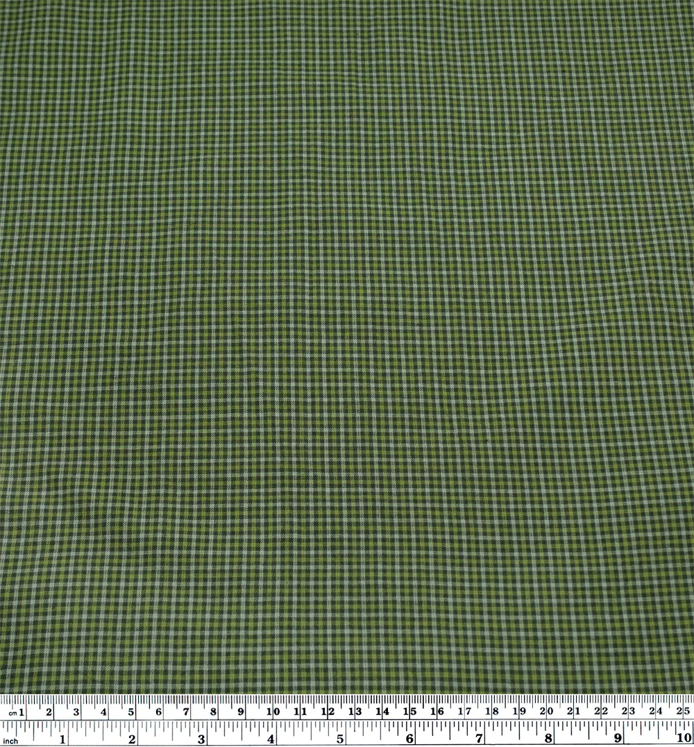Mini Gingham Lightweight Handwoven Cotton - Forest/Pickle - Image 3