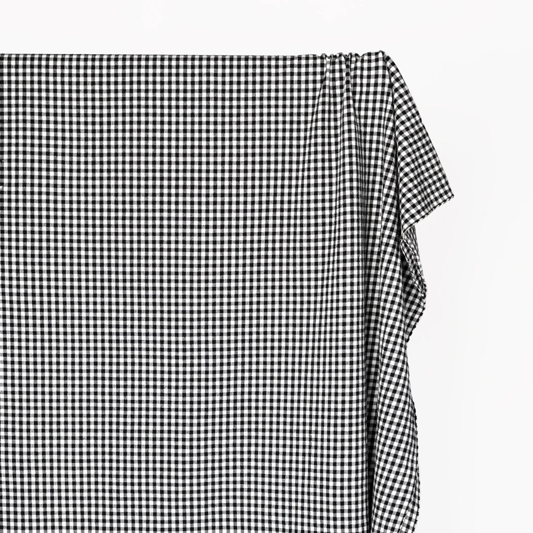 Mini Gingham Rustic Organic Cotton - Black - Image 3