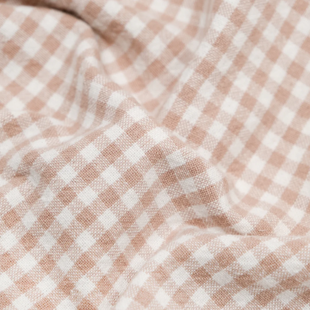 Mini Gingham Rustic Organic Cotton - Blush