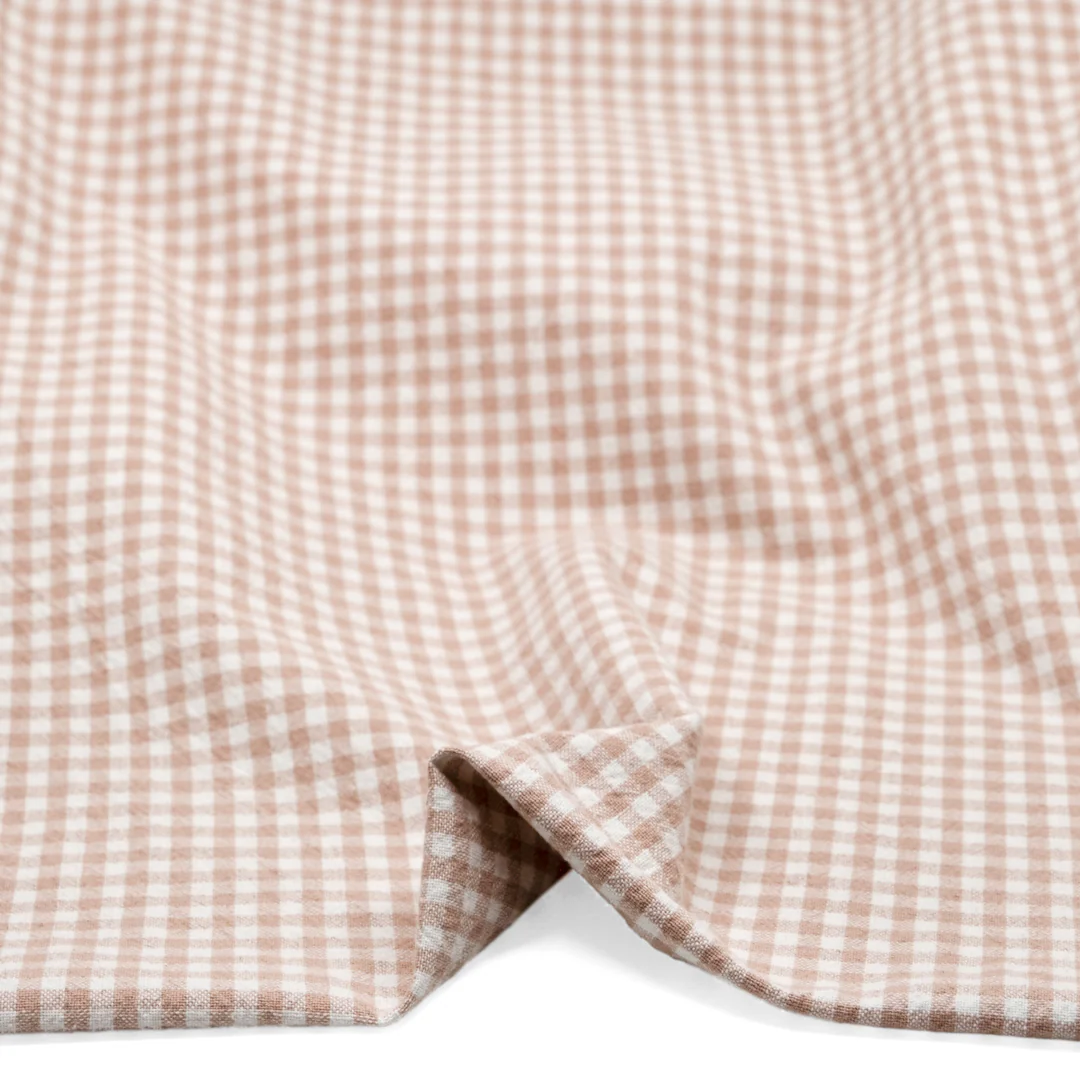 Mini Gingham Rustic Organic Cotton - Blush - Image 2