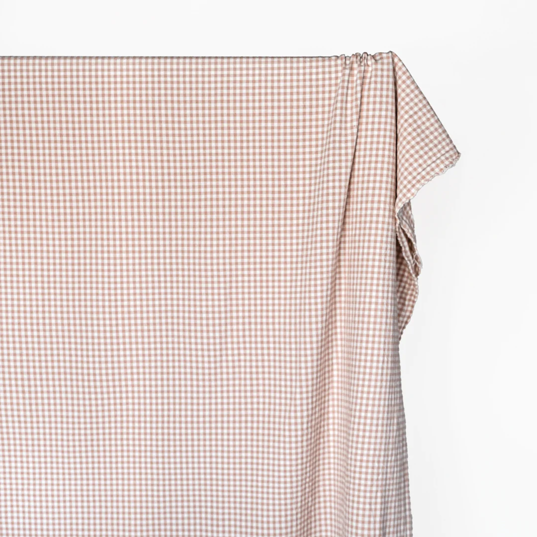 Mini Gingham Rustic Organic Cotton - Blush - Image 3