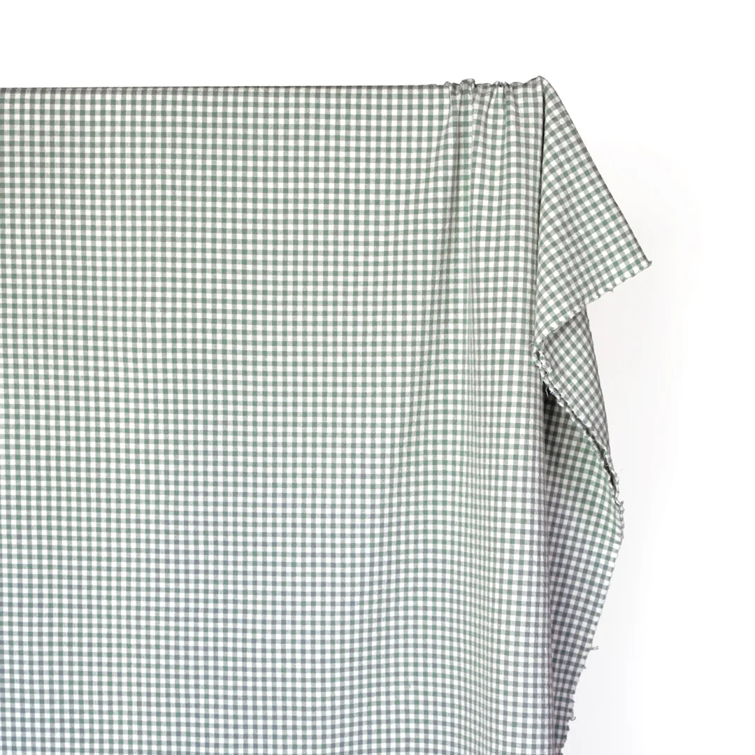 Mini Gingham Rustic Organic Cotton - Celadon - Image 3