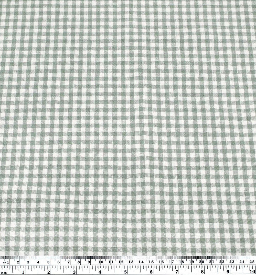 Mini Gingham Rustic Organic Cotton - Celadon - Image 4