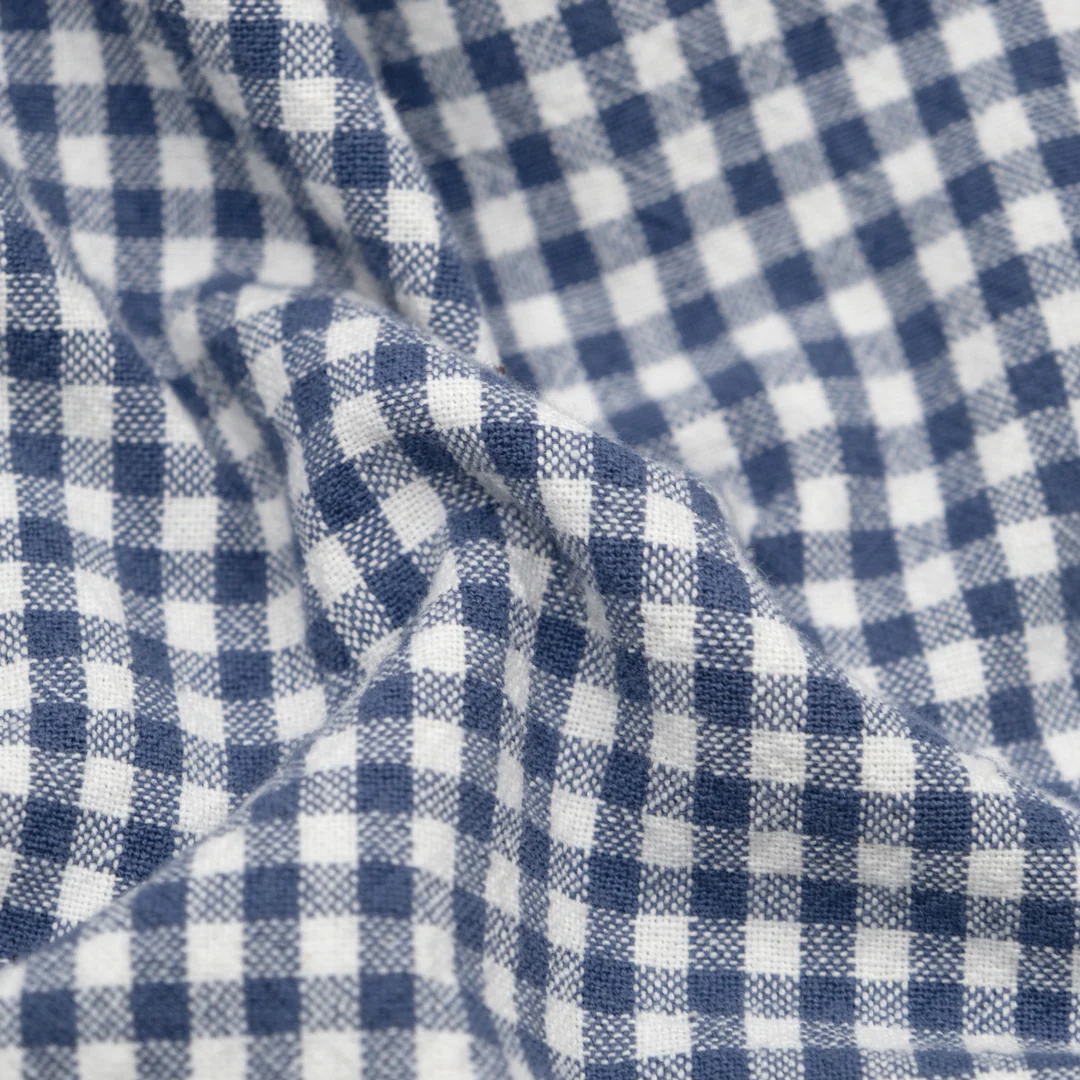 Mini Gingham Rustic Organic Cotton - Denim