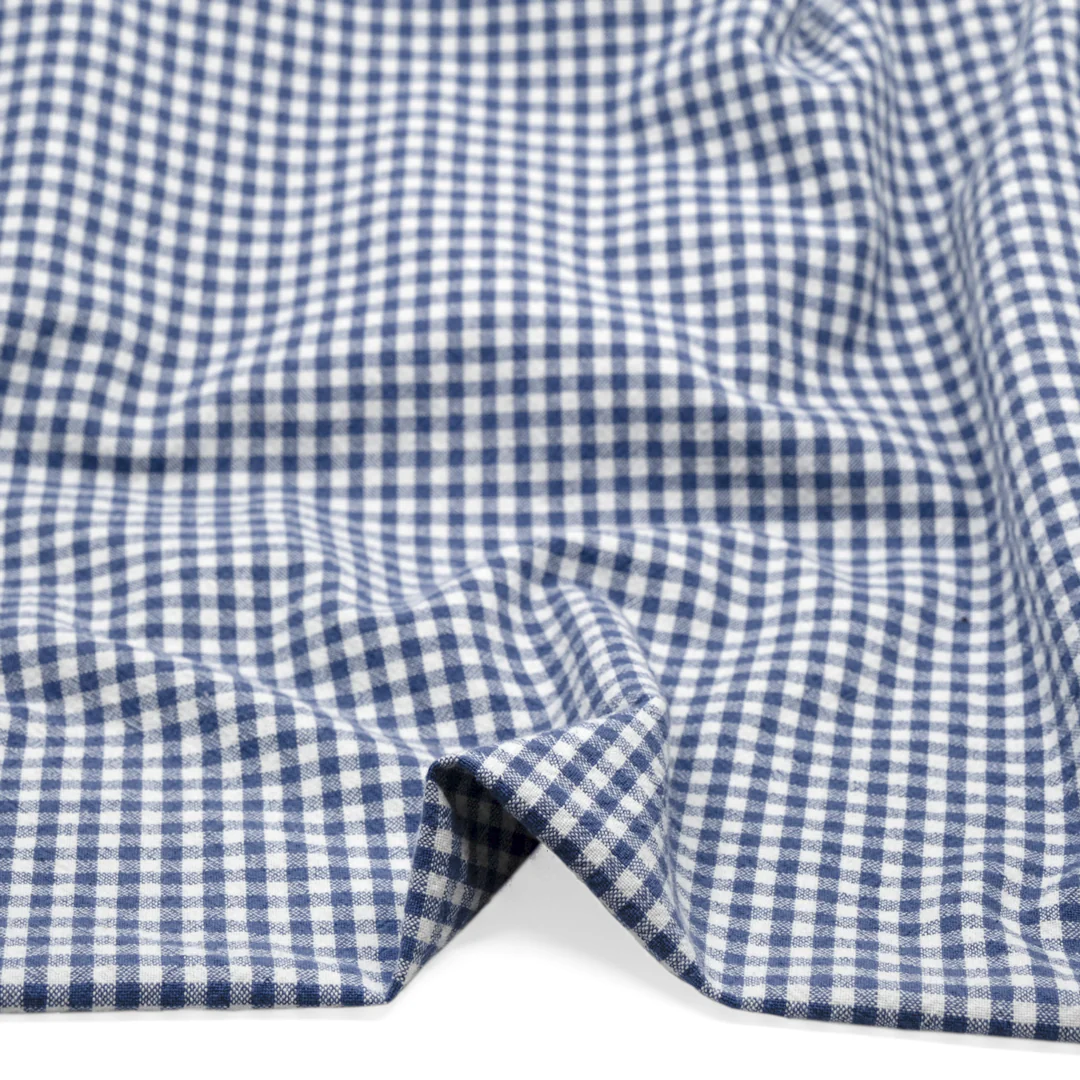 Mini Gingham Rustic Organic Cotton - Denim - Image 2