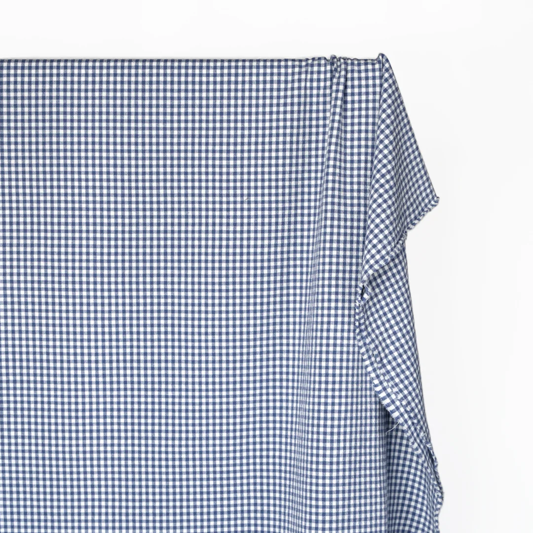 Mini Gingham Rustic Organic Cotton - Denim - Image 3