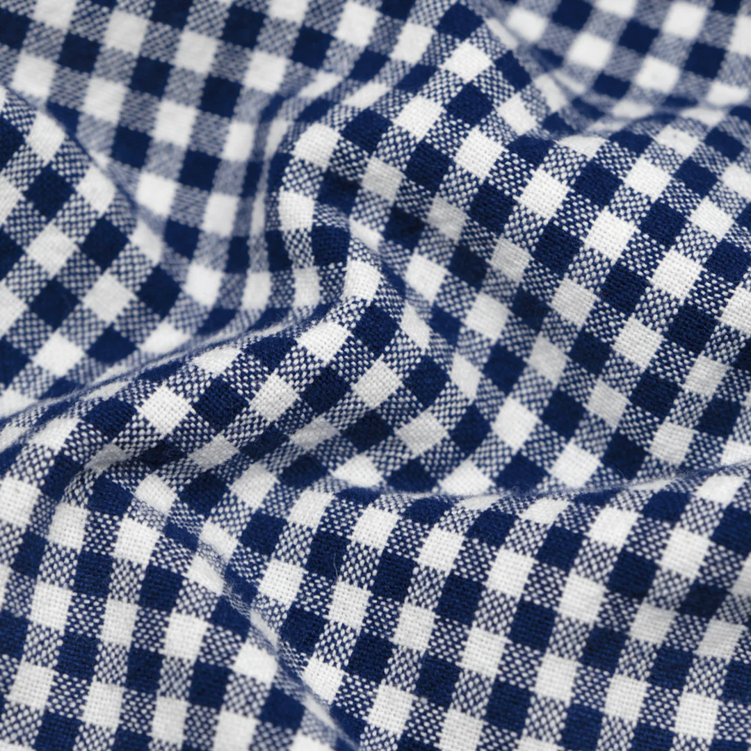 Mini Gingham Rustic Organic Cotton - Navy