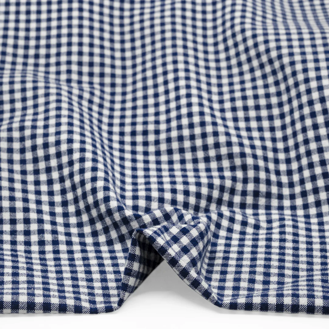 Mini Gingham Rustic Organic Cotton - Navy - Image 2
