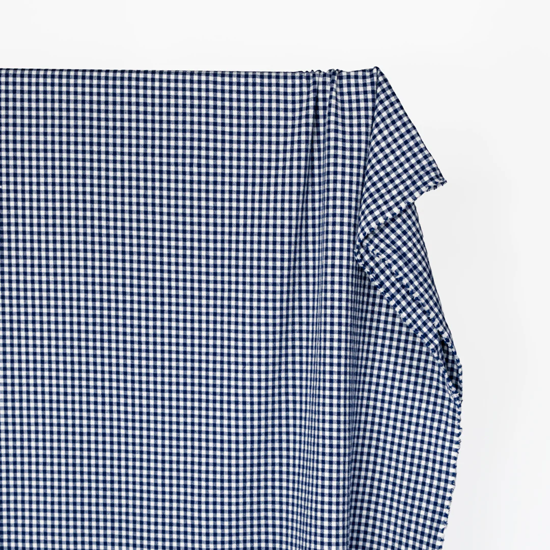 Mini Gingham Rustic Organic Cotton - Navy - Image 4