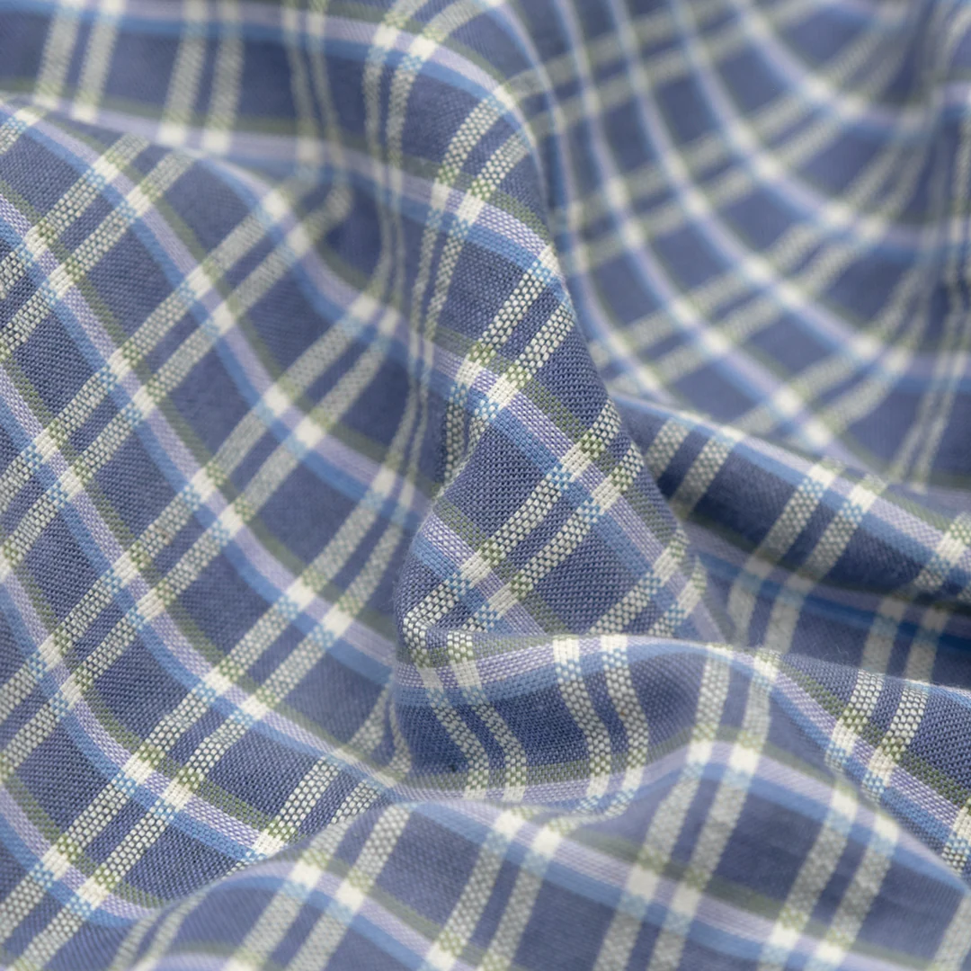 Mini Plaid Handwoven Cotton - Periwinkle/White