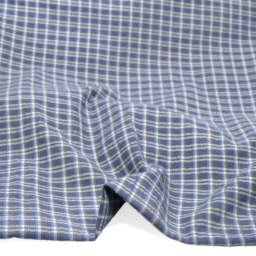 Mini Plaid Handwoven Cotton - Periwinkle/White - Image 2