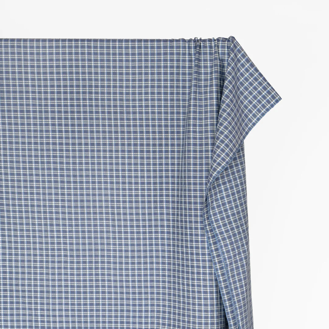 Mini Plaid Handwoven Cotton - Periwinkle/White - Image 3