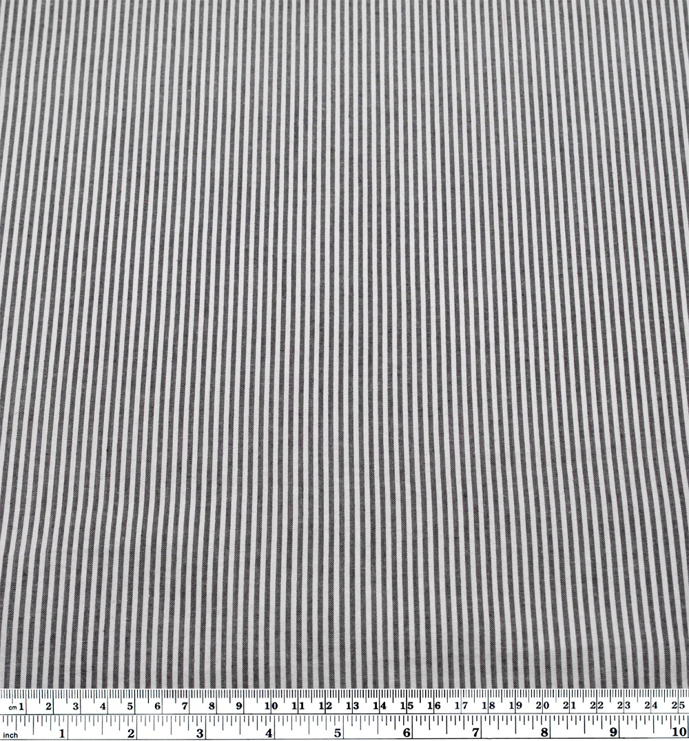 Mini Stripe Cotton Seersucker - Black/White - Image 3