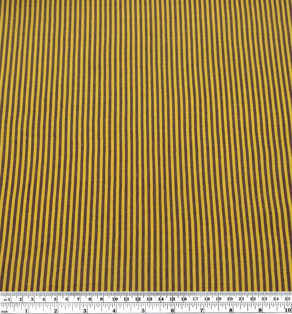 Mini Striped Lightweight Handwoven Cotton - Citron/Shadow - Image 3