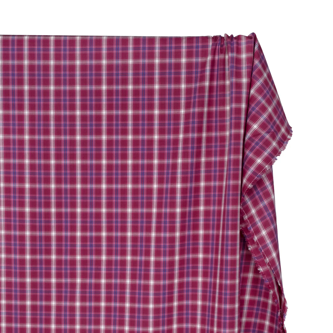 Mirage Plaid Cotton Shirting - Jam/Belize - Image 3