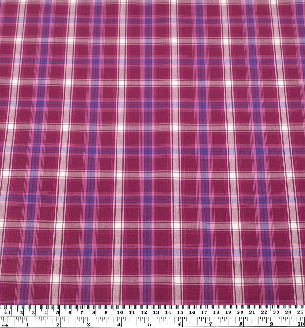 Mirage Plaid Cotton Shirting - Jam/Belize - Image 4