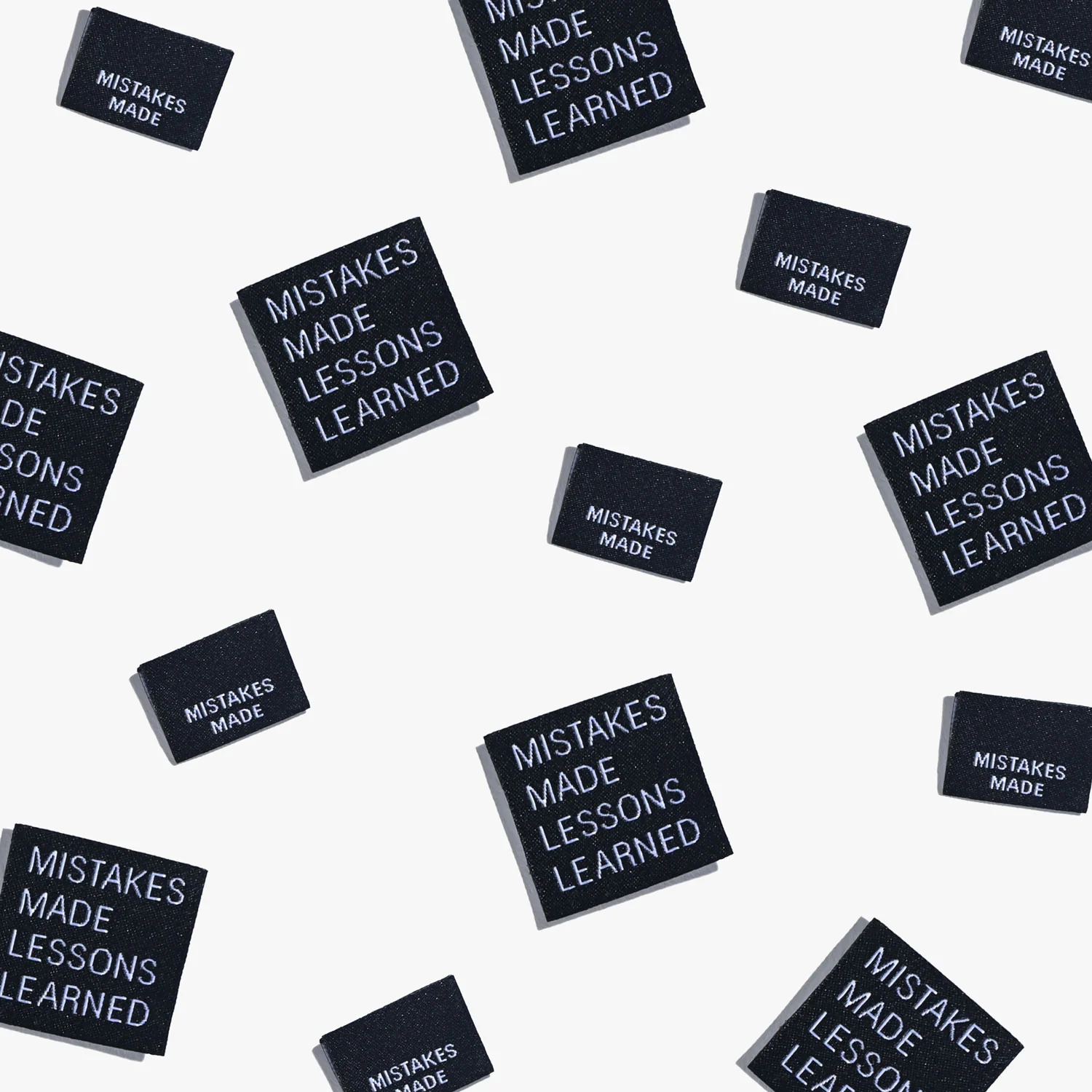 MISTAKES MADE LESSONS LEARNED Woven Labels