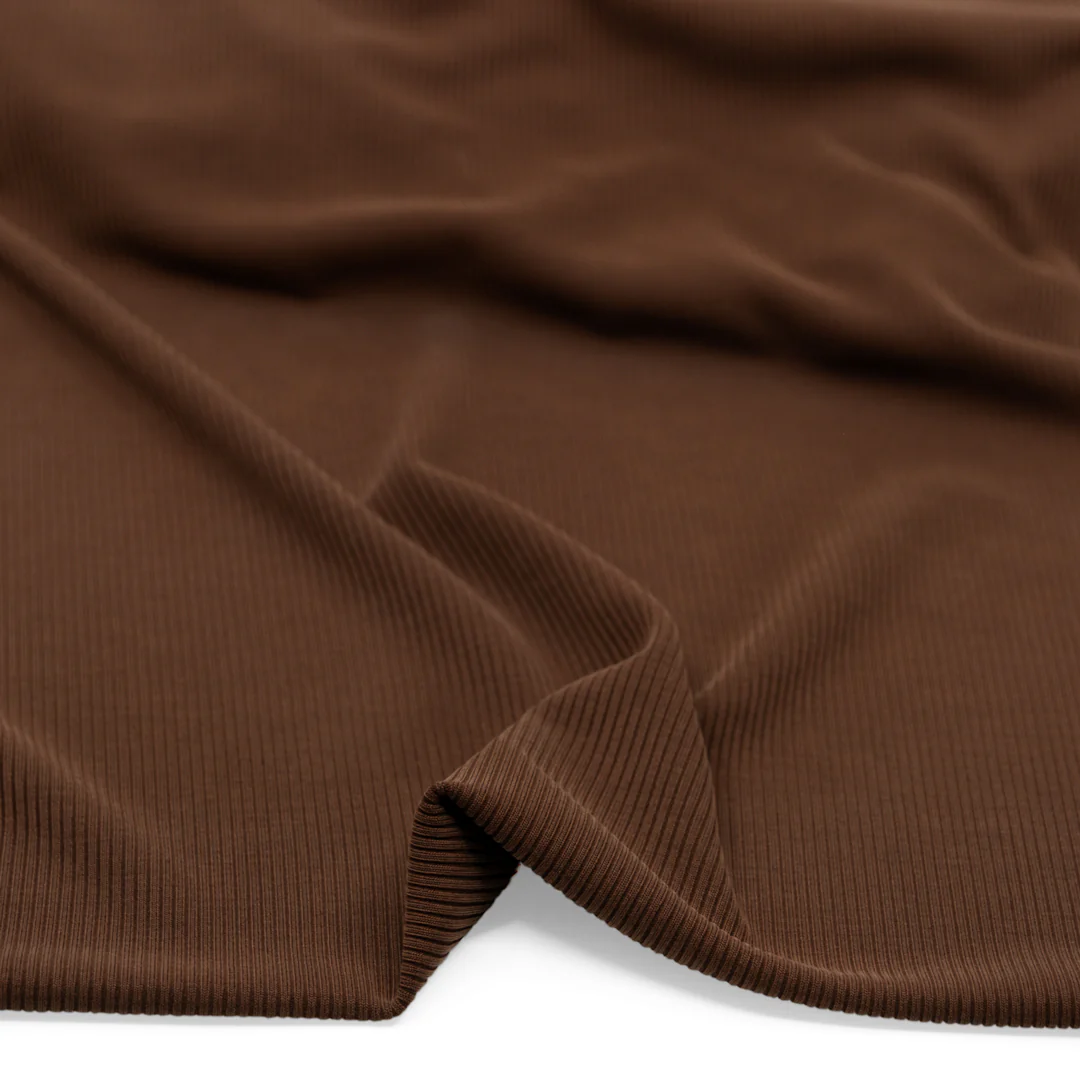 Modal Blend Micro Rib Knit - Clove - Image 2