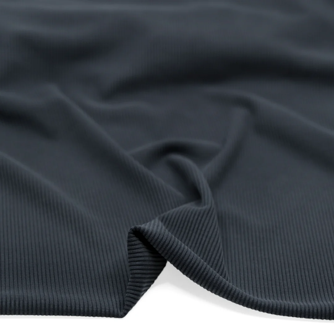 Modal Blend Micro Rib Knit - Graphite - Image 2