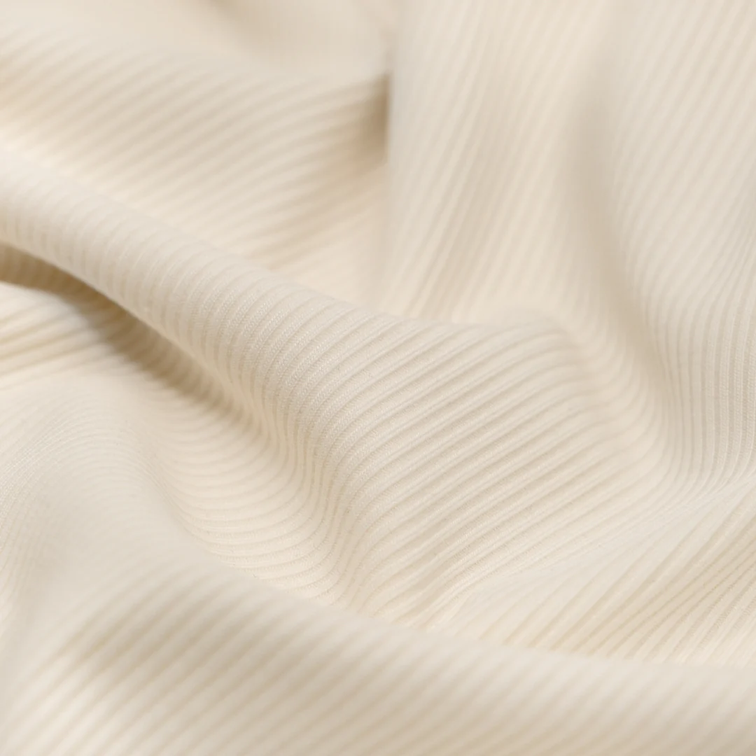 Modal Blend Micro Rib Knit - Ivory