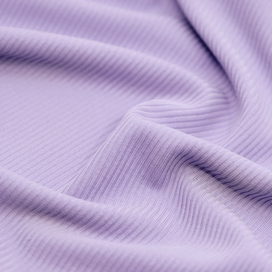 Modal Blend Micro Rib Knit - Lilac