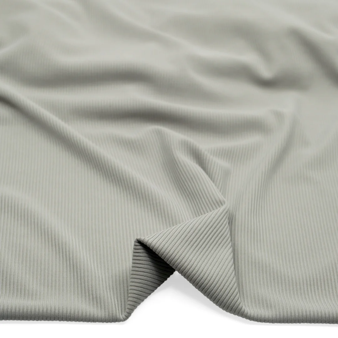 Modal Blend Micro Rib Knit - Limestone - Image 2