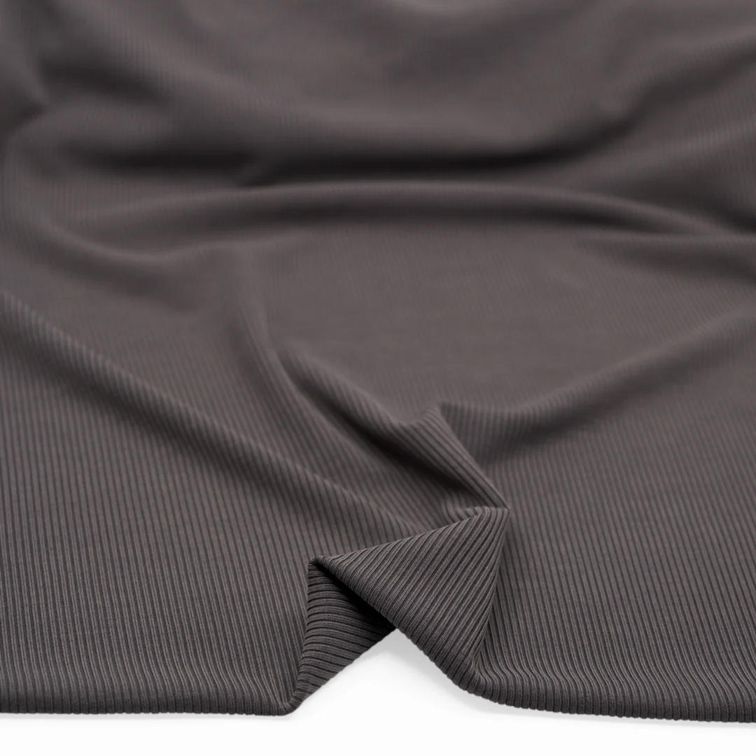 Modal Blend Micro Rib Knit - Pewter - Image 2