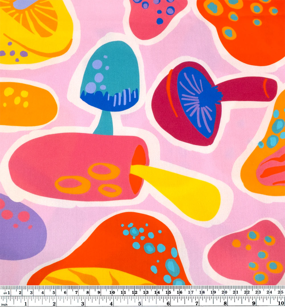Mushy Organic Cotton Sateen - Light Pink/Aqua/Tangerine - Image 4