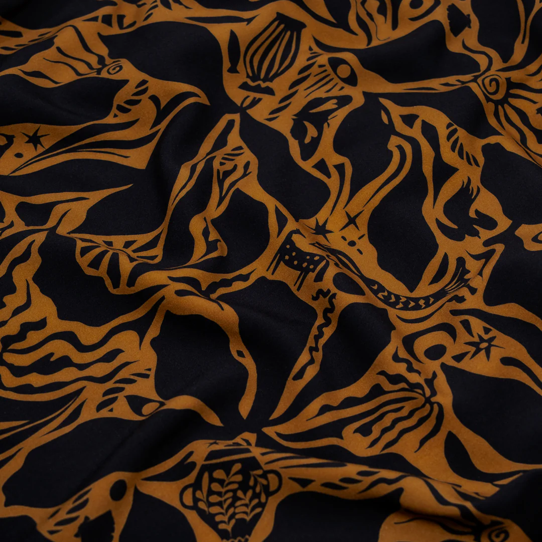 Mythology Viscose Challis - Black/Teak