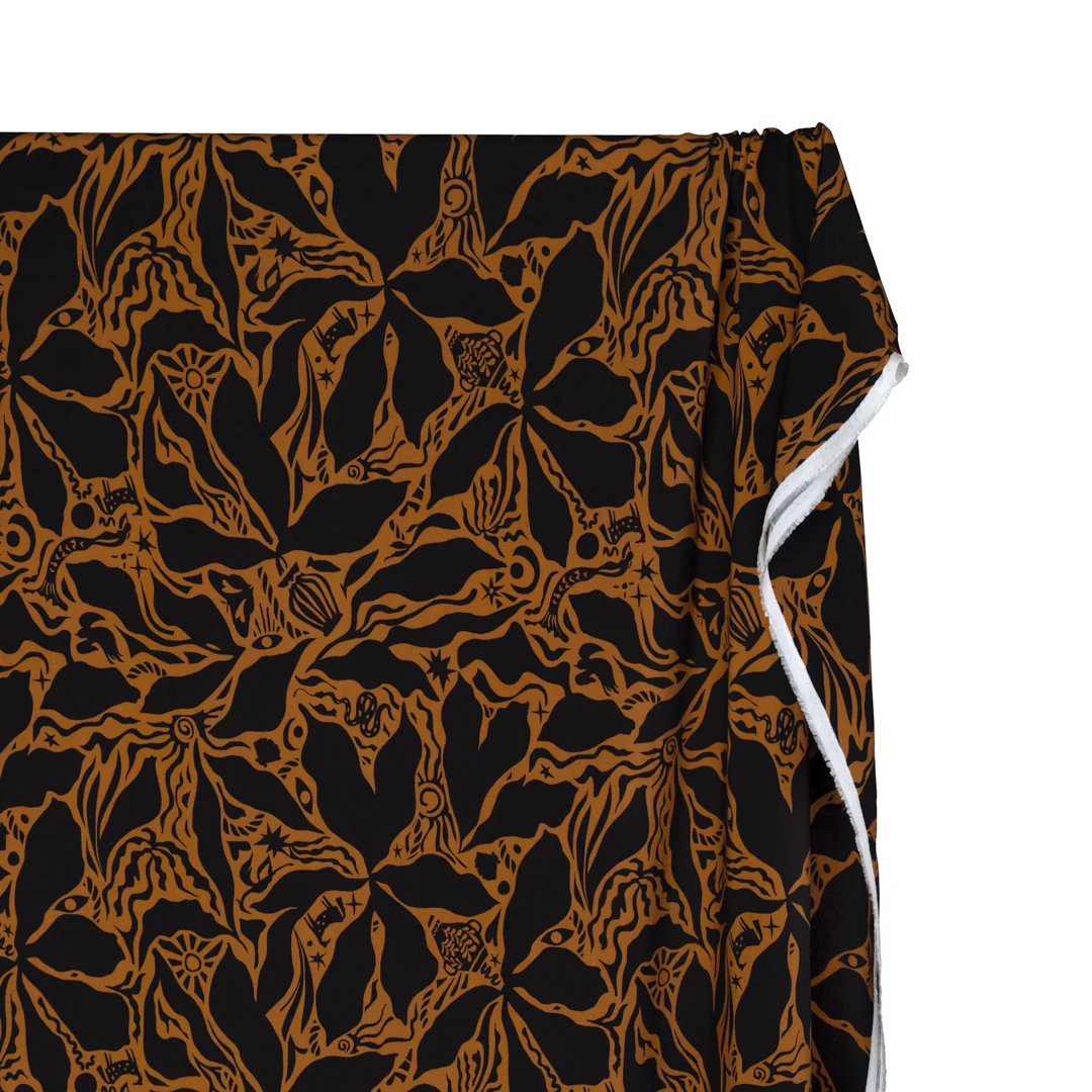 Mythology Viscose Challis - Black/Teak - Image 2