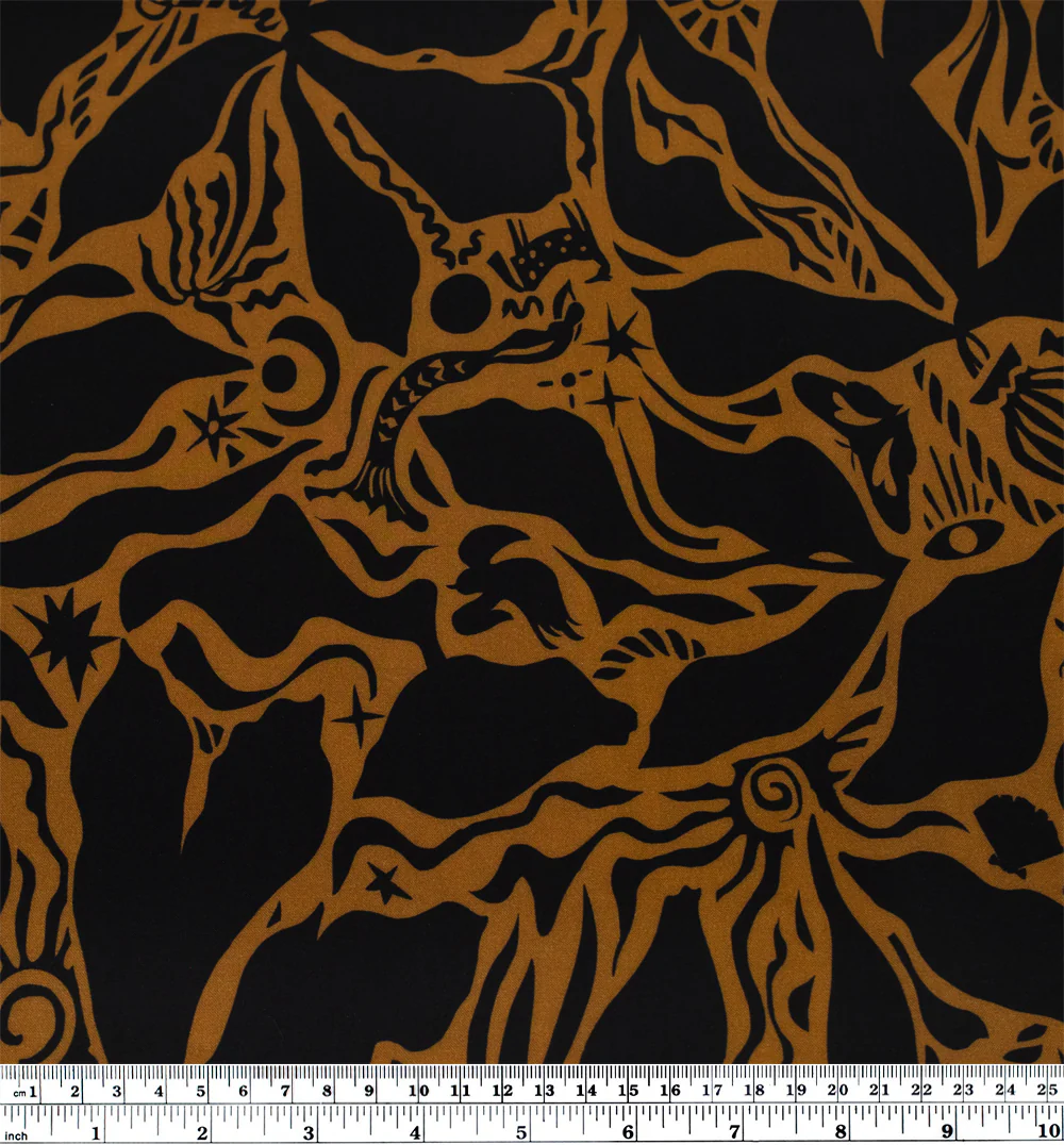 Mythology Viscose Challis - Black/Teak - Image 4