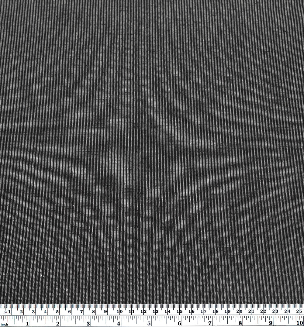 Narrow Stripe Go-To Linen Cotton Blend - Black/Pale Grey - Image 3