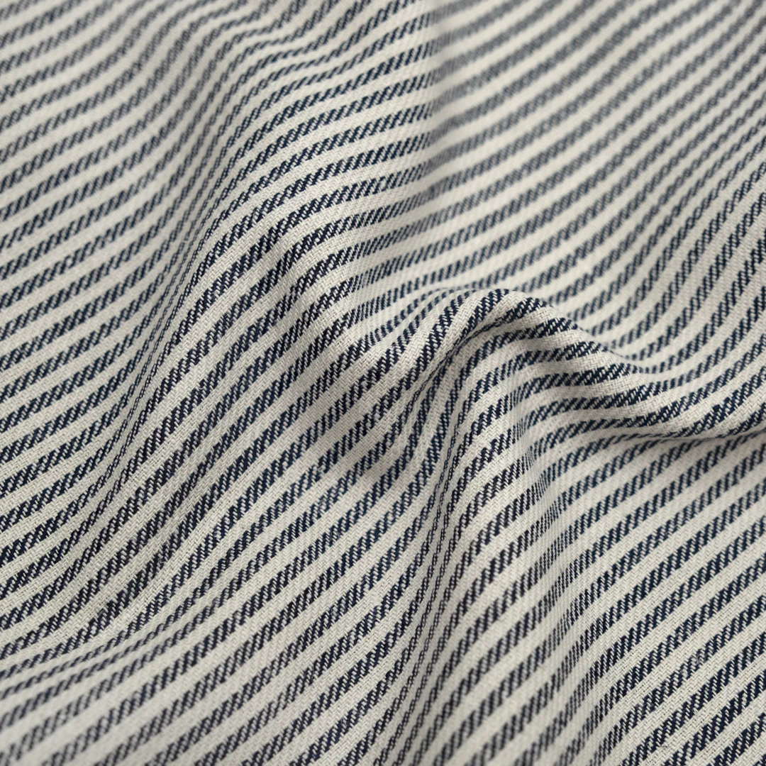 Nautical Stripe Linen Cotton Twill - Cream