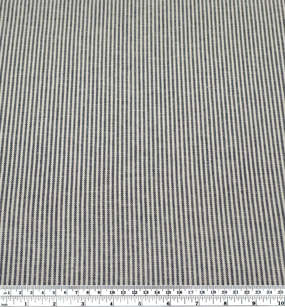 Nautical Stripe Linen Cotton Twill - Cream - Image 3