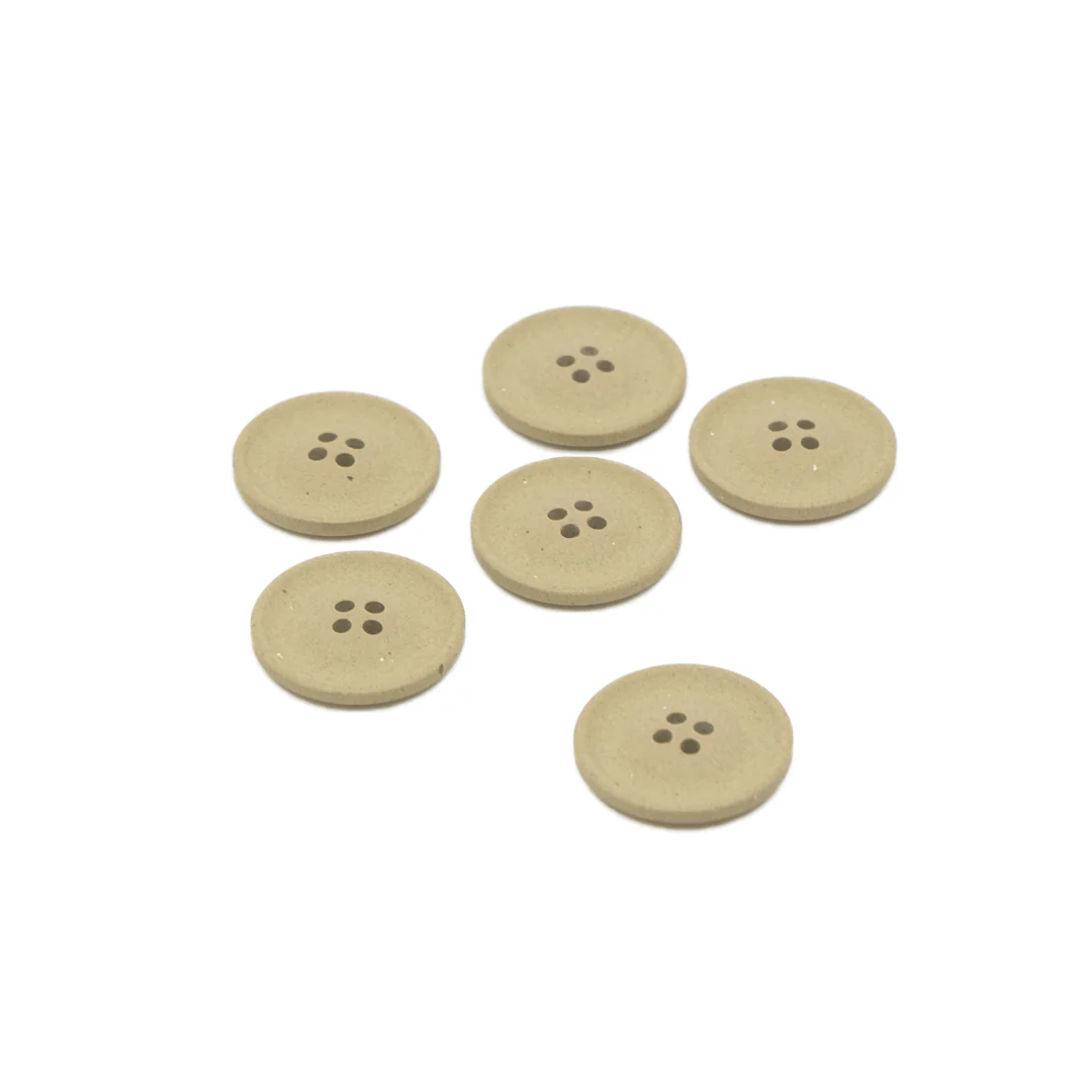 Olive Fleck 25mm Recycled Polyester Buttons - Set of 6