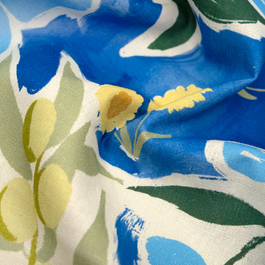 Olive Garden Linen Viscose Blend - Cerulean/Multi - Image 2