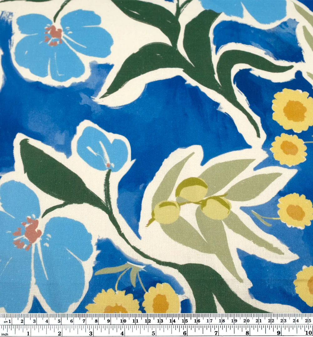 Olive Garden Linen Viscose Blend - Cerulean/Multi - Image 3