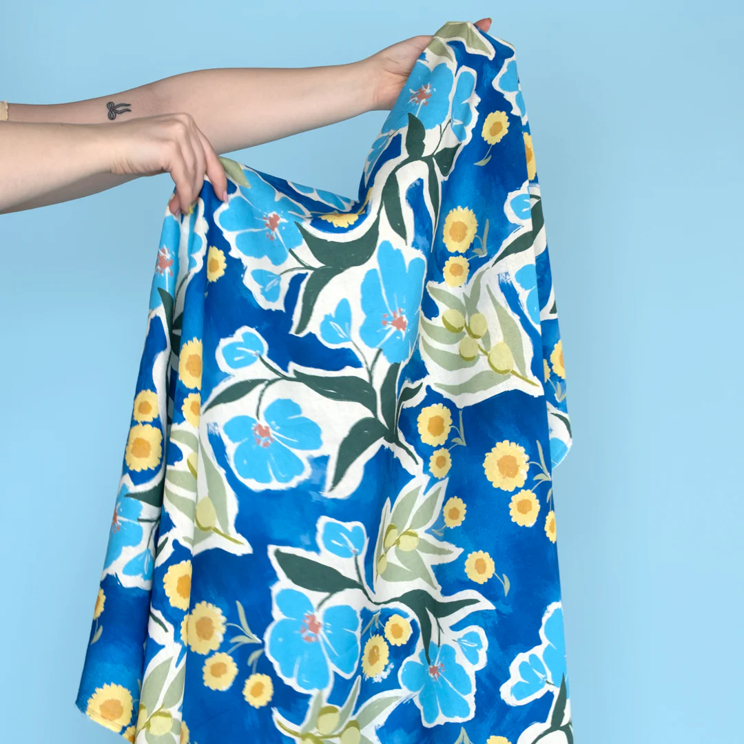Olive Garden Linen Viscose Blend - Cerulean/Multi - Image 4