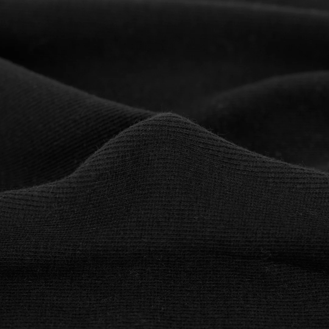 Organic Cotton 2x2 Ribbing - Black - Image 2