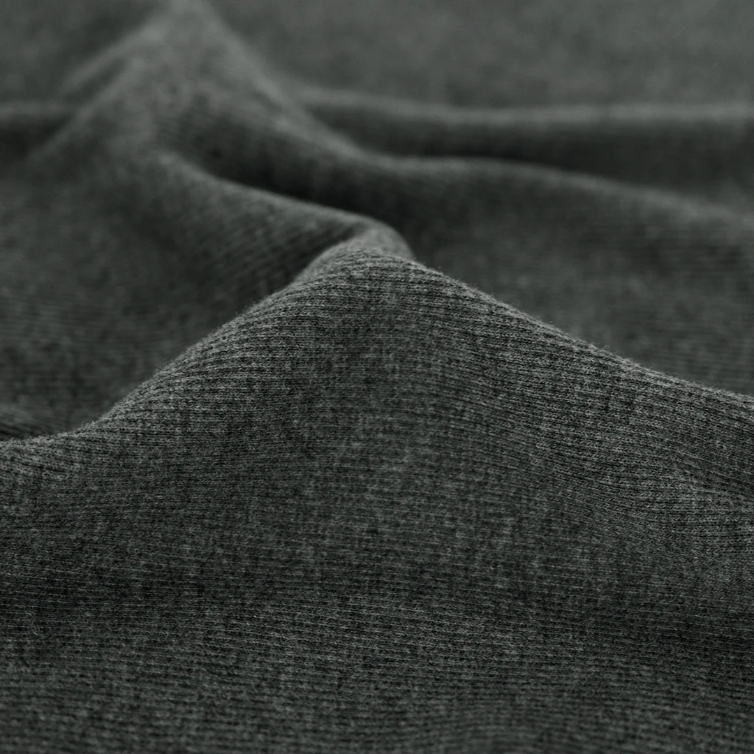 Organic Cotton 2x2 Ribbing - Heather Charcoal - Image 2
