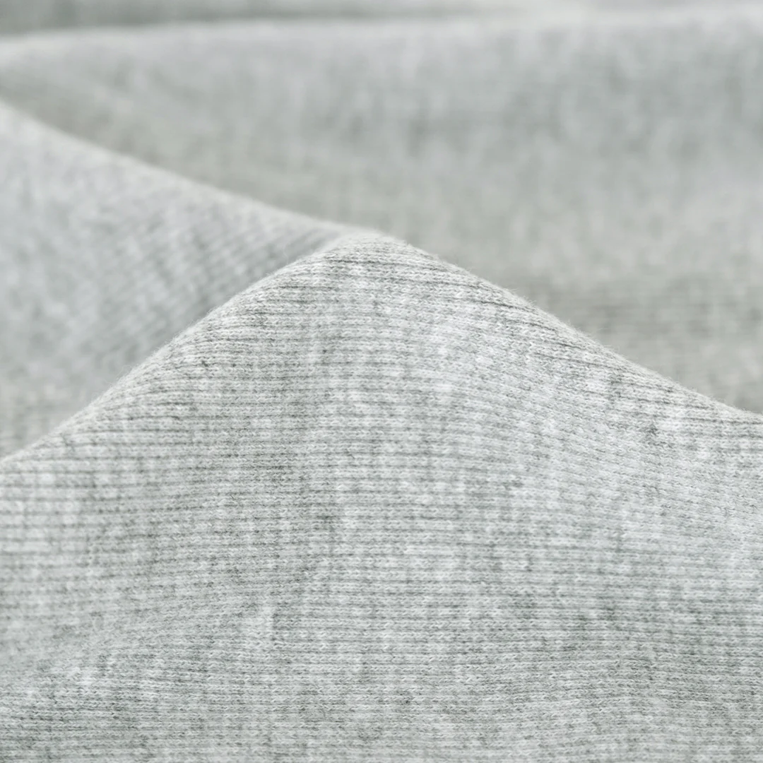 Organic Cotton 2x2 Ribbing - Heather Grey - Image 2