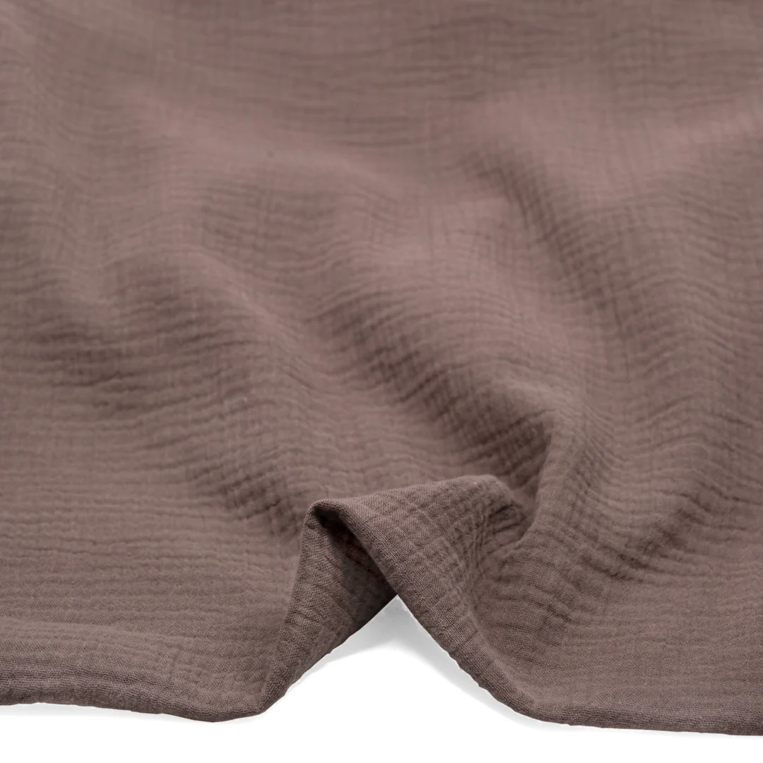Organic Cotton Double Gauze - Deep Taupe - Image 2