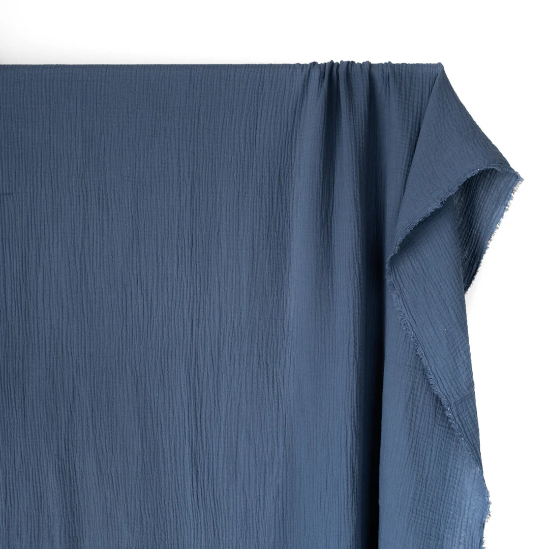 Organic Cotton Double Gauze - Denim - Image 3