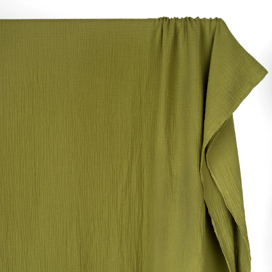 Organic Cotton Double Gauze - Pesto - Image 3