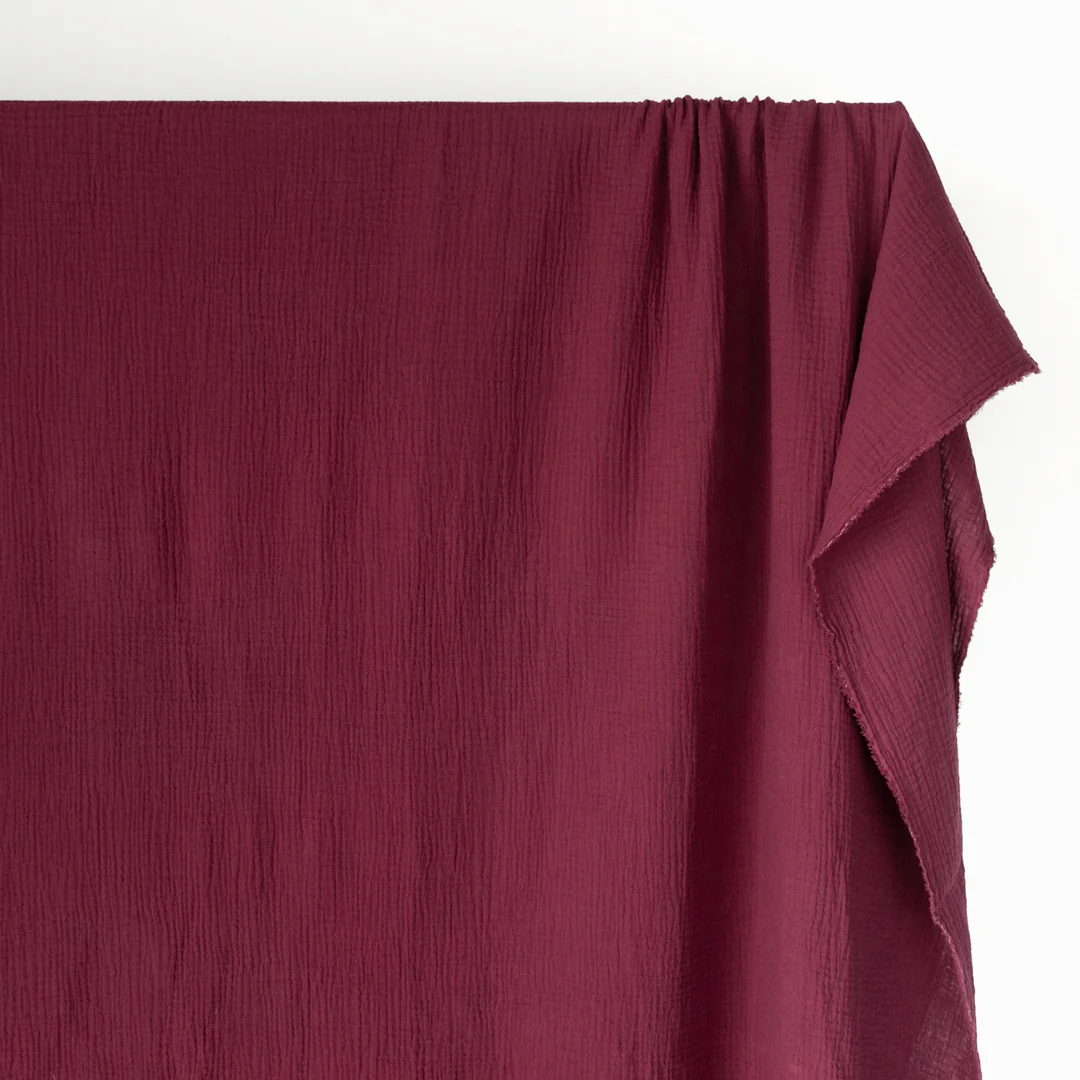 Organic Cotton Double Gauze  - Sangria - Image 3