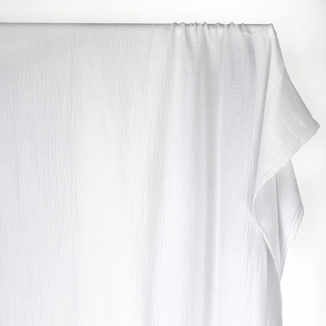 Organic Cotton Double Gauze  - White - Image 3
