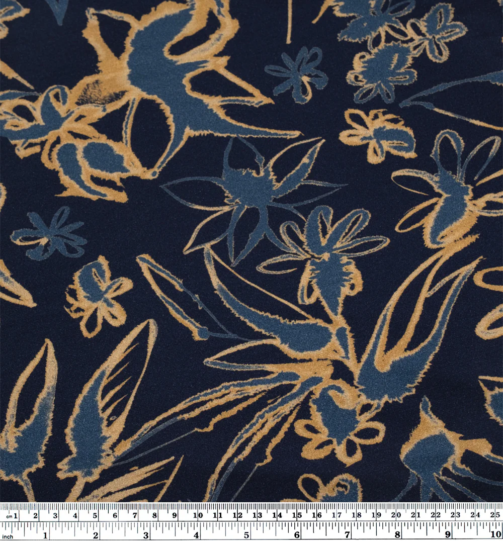 Overgrowth LENZING™ ECOVERO™ Jersey - Navy/Apricot - Image 3