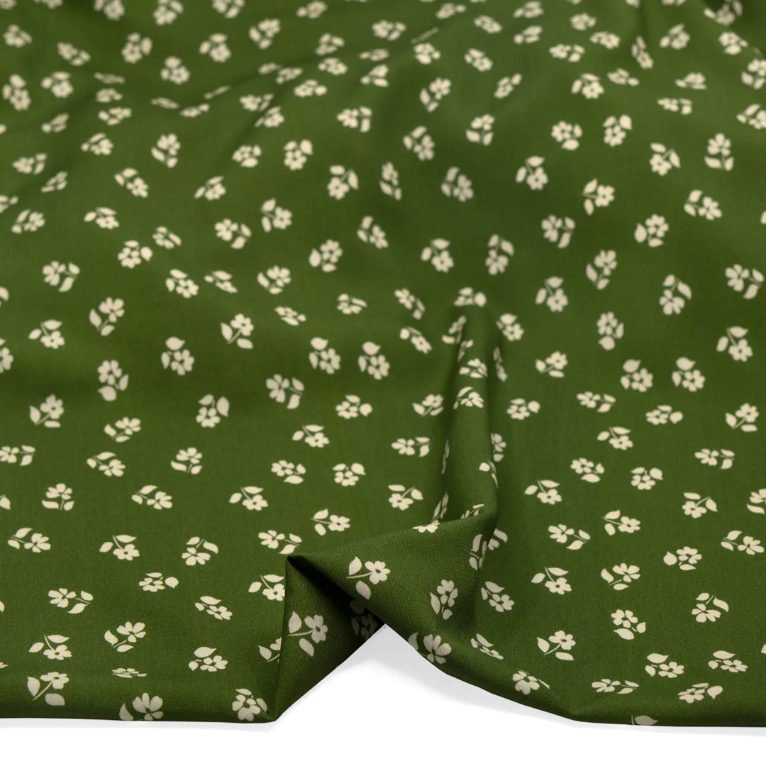 Perfect Posy Printed Viscose Challis - Chive - Image 2