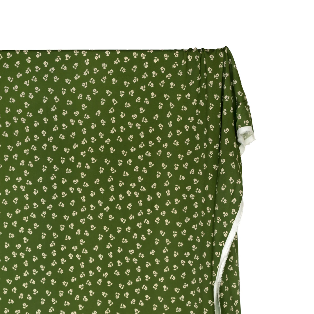 Perfect Posy Printed Viscose Challis - Chive - Image 4