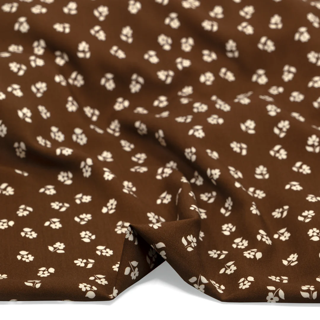 Perfect Posy Printed Viscose Challis - Nutshell - Image 2